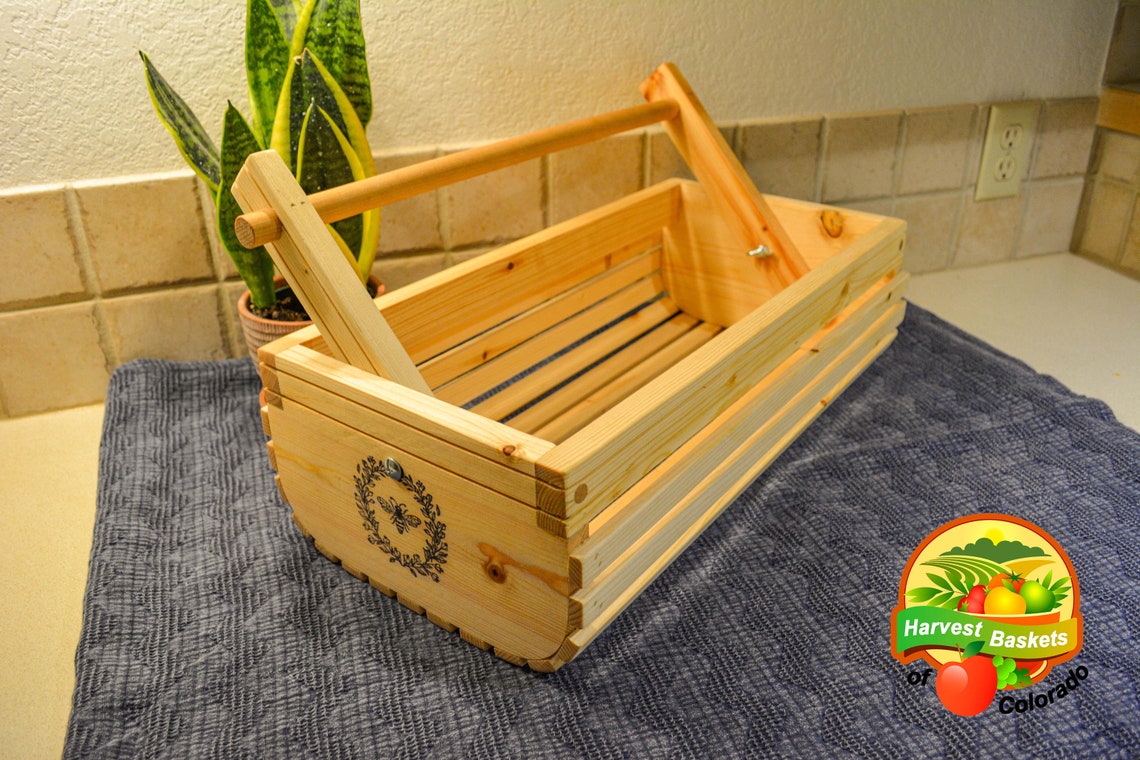 Handmade Wooden Garden Basket garden Hod Vegetable Carrier Etsy