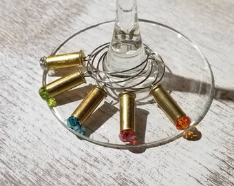 Conjuntos de encanto de vástago de bala - conjuntos de encanto de stemware calibre .22 - con o sin cuentas de acento