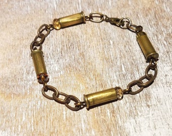 Champagne/Brown Beaded .22 Caliber Bullet Bracelet