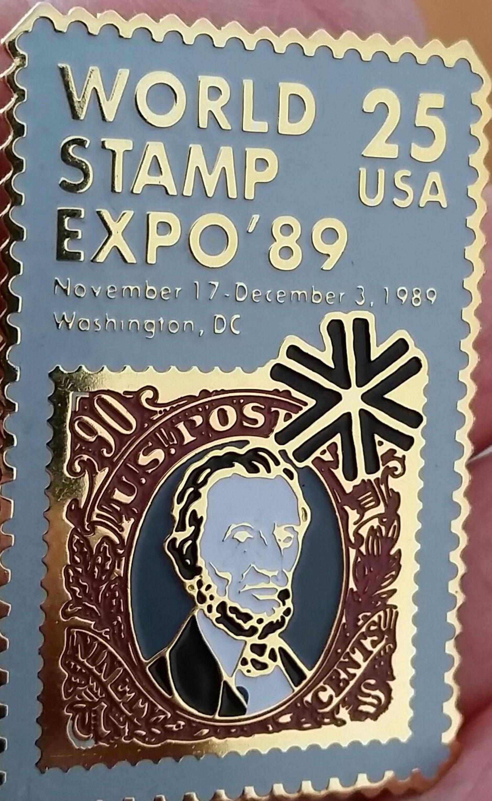 USPS World Stamp Expo' 89 25 Cents Enamel Postage Stamp Etsy