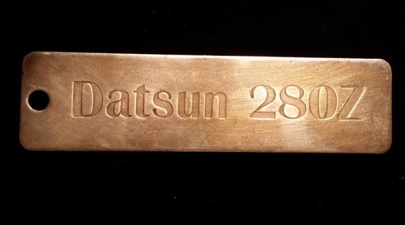 Brass 1970's Datsun 280Z key chain tag