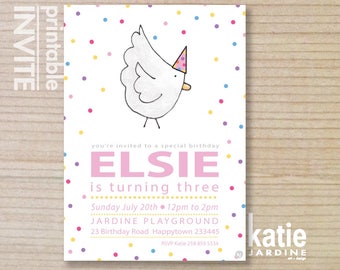 farm invitation - kids invitation  - chickens - printable invitation - chickens invitation - girls farm invite - lots of spots