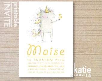 unicorn invite - kids invitation  - printable invitation - unicorn invitation - unicorn - girls invite - downloadable invite - unicorn party