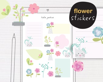 Digital planner Stickers, Flower Stickers, Decorative floral stickers, Goodnotes planner stickers, Digital bullet journal stickers, floral