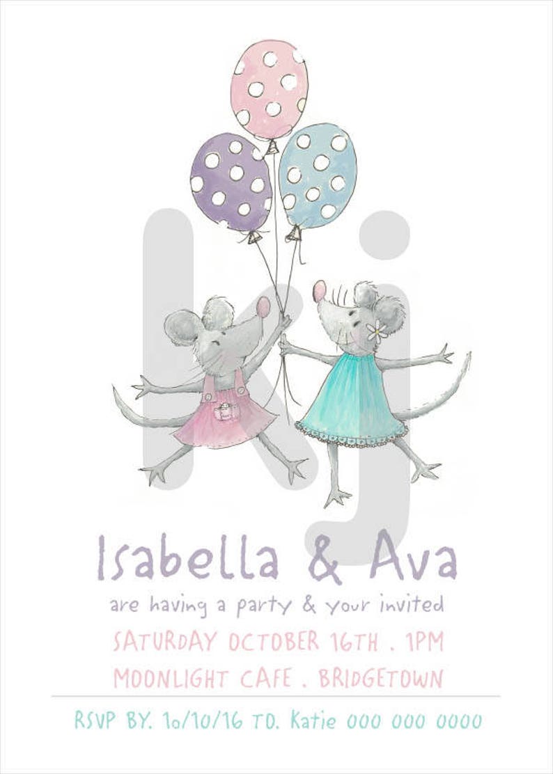 Kids Invitation Girls Invitation Printable Invitation - Etsy