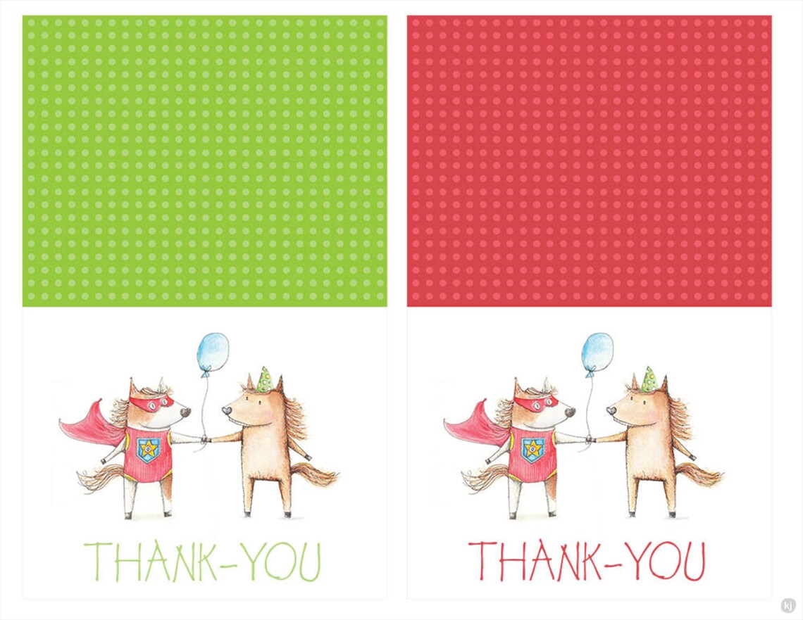 Thank-you horse thankyou printable thankyou | Etsy