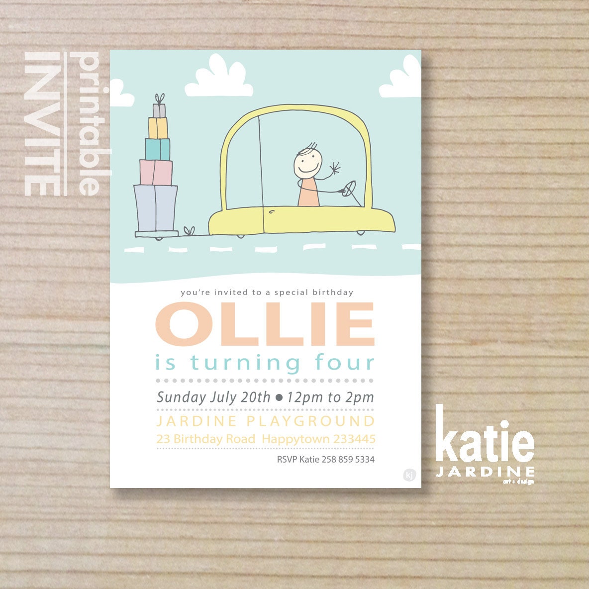 Boys Invitation Kids Invitation Printable Invitation - Etsy