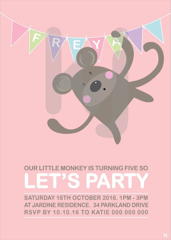 Kids Invitation Printable Invitation Monkey Invitation - Etsy