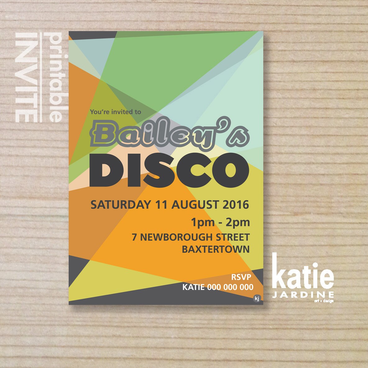 Boys DISCO Invitation Kids Invitation Printable Invitation Party Lights ...
