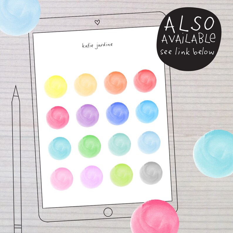 131 Watercolour Number Digital Sticker, Hand Painted Digital Stickers