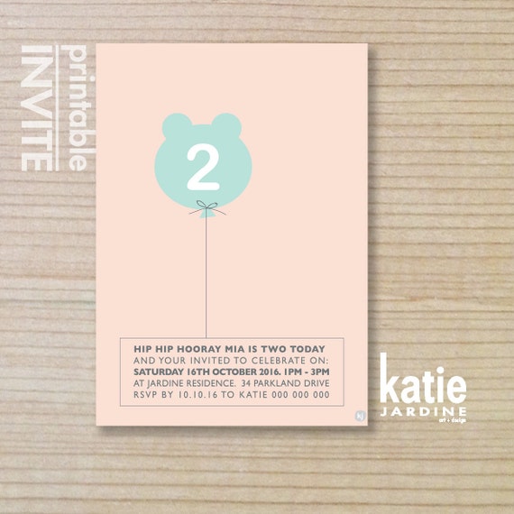 Girls Invitation Kids Invitation Printable Invitation | Etsy