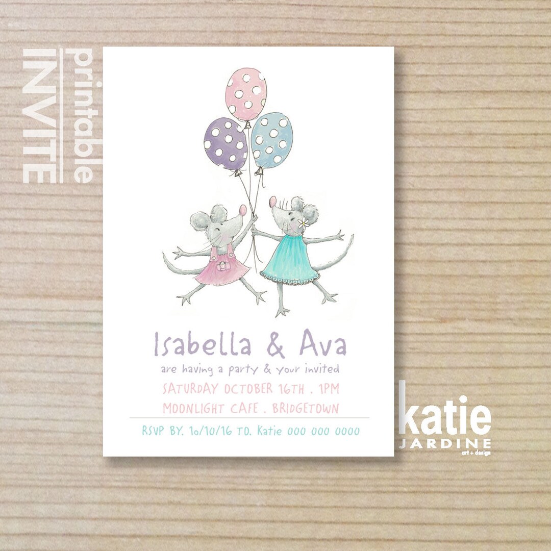 Kids Invitation Girls Invitation Printable Invitation - Etsy