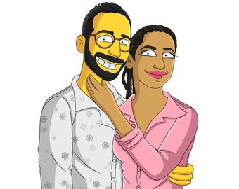 Get Simpsonized - Cartoon Yourself, Custom Simpsons Family Portrait, Creative Gift Idea, Personalized Christmas Gift, Simpsons Caricature