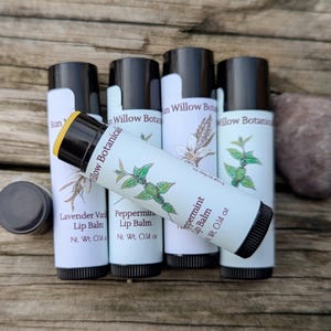 Natural Lip Balm, Peppermint Lip Balm, Lavender Lip Balm