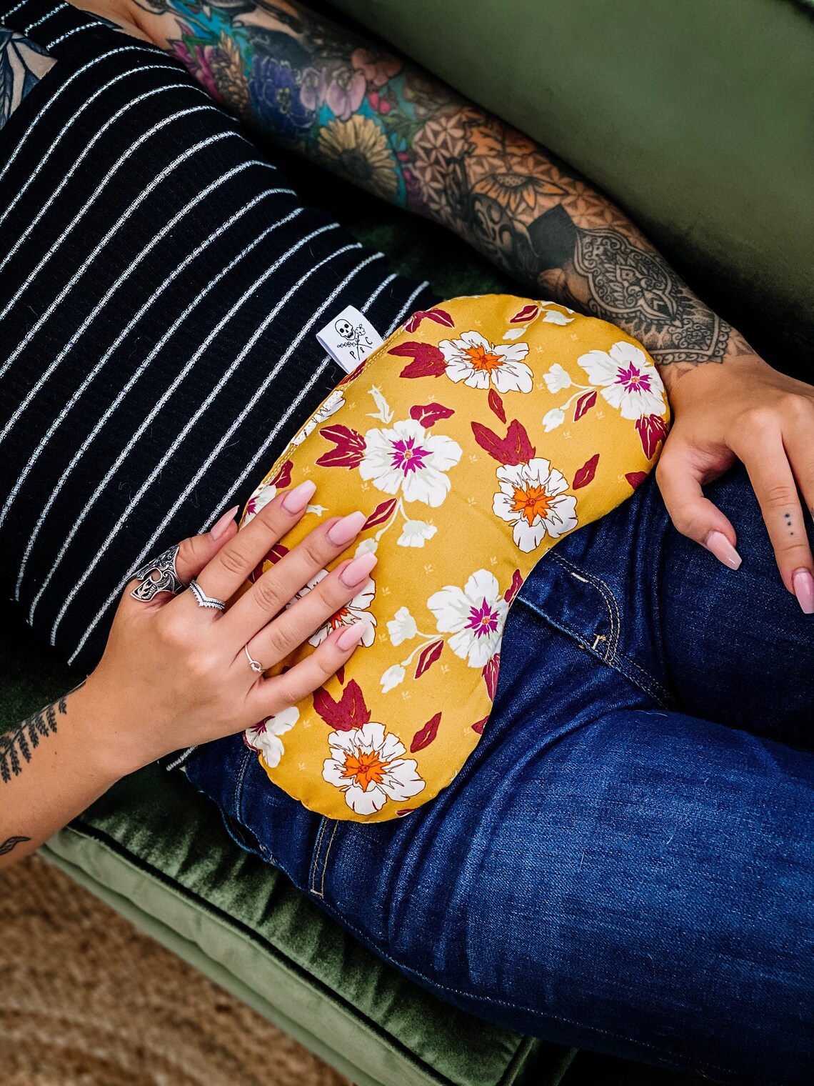 The Monthly Bean Menstrual Cramp Relief Large Heating Pad Etsy