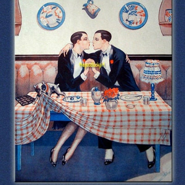 Vintage 1924 THEY Are IN LOVE 8x10 La Vie Parisienne cover Art Print