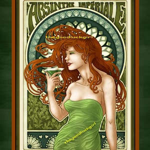 ABSINTHE IMPERIALE 8x10 Vintage Anuncio de alcohol francés Impresión de arte