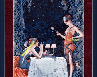 DINNER DATE Vintage 1923 La Vie Parisienne magazine 8x10 Lesbian cover art print