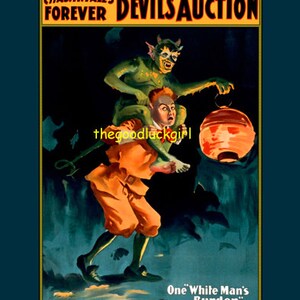 Instant Download DEVIL&#39;S AUCTION Vintage Gothic Halloween Sheet Music Cover Art Print picture Downloadable