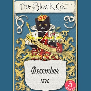 December 1896 MEDIEVAL ROYAL KING 8x10 Vintage The Black Cat Magazine cover Art Print picture