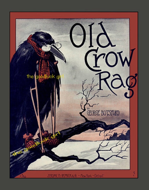 OLD CROW RAG 8x10 Vintage Sheet Music Cover Art Print Funny - Etsy Norway OLD CROW RAG 8x10 Vintage Sheet Music Cover Art Print Funny - Etsy Norway