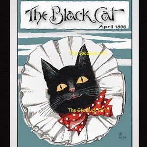 Instant Download Vintage April 1896 RÜSCHEN Schwarze Katze Magazin Cover Kunst Druck Bild Downloadable