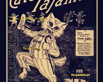 THE CAT'S PAJAMAS 8x10 Whimsical Vintage Sheet Music Cover Art print