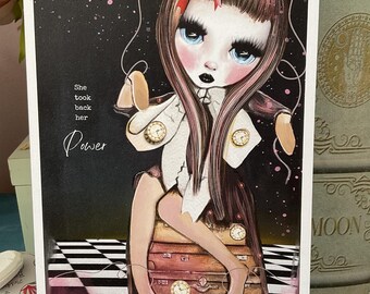 She Took Back Her Power A5 Print | Whimsical Gothic Girl Illustration (Limited Stock)