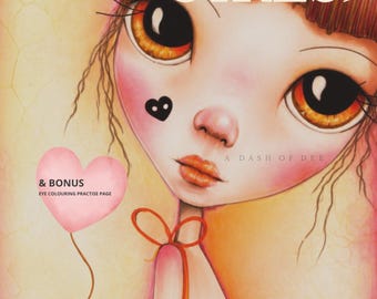 Heartfelt Girls Colouring Collection Vol. 1 | Printable Colouring Pages PDF | Self-Affirmation Art | Whimsical Girls | Adult Colouring Book
