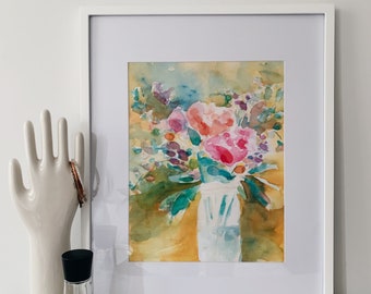 Floral Wall Art, Watercolor Painting, Art Print, Wall Art, Floral Print, Watercolor Flower Art, Watercolor Floral Painting
