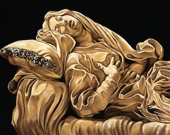 Ludovica Albertoni Dipinto ad olio – Ispirato al Bernini, Realismo contemporaneo
