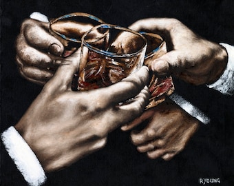 Fine Art Print, Art Print For Men, Whisky Painting, Gentleman Painting, Art for Men, Gifts for fathers, Art gifts for men, Whiskey Wall Art