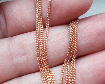 Solid Rose gold curb cuban chain 20 inches