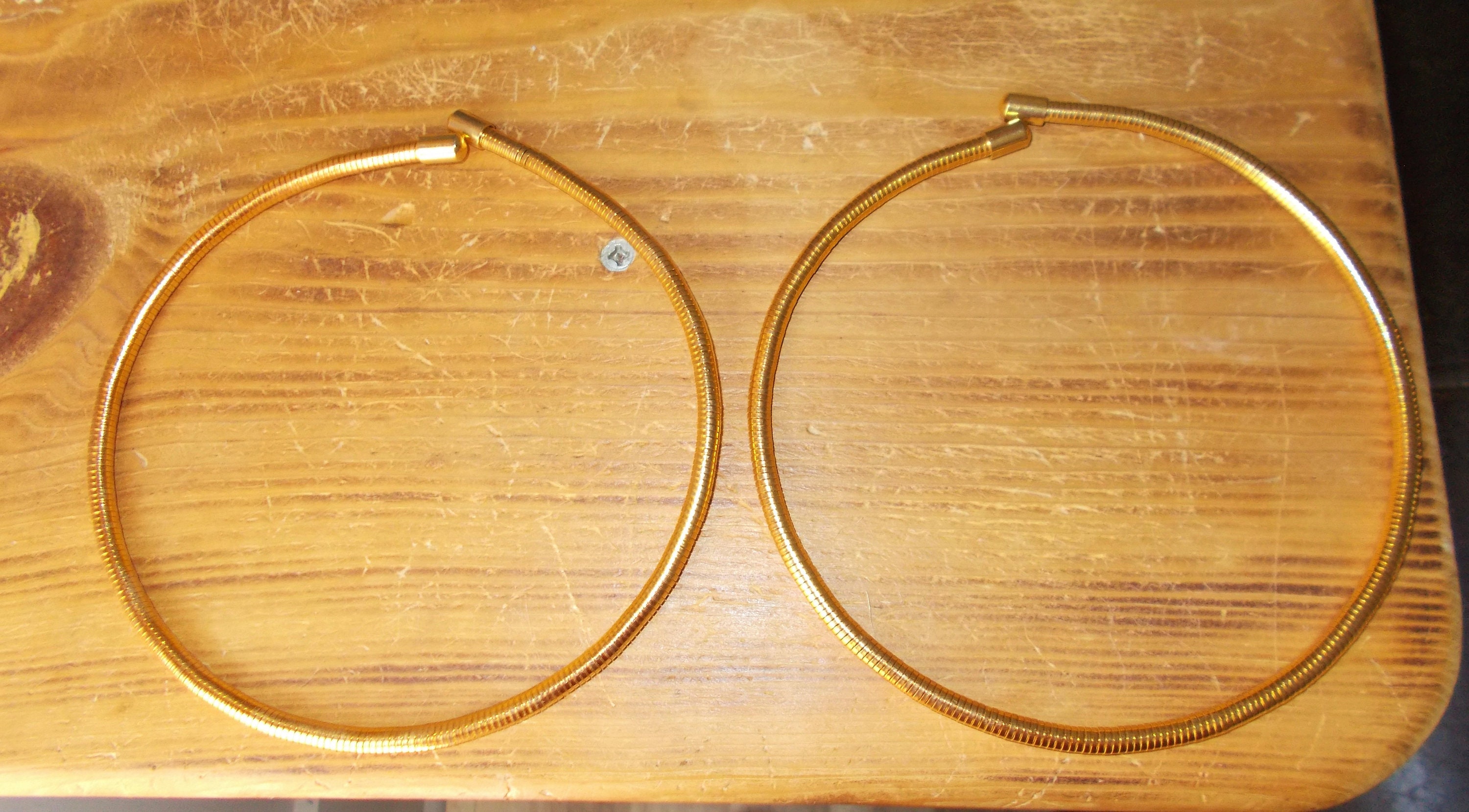 Vintage yellow gold tone torque necklace snake chain 16 and Etsy