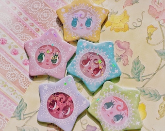 Star baby star shaped badges | cute celestial face buttons