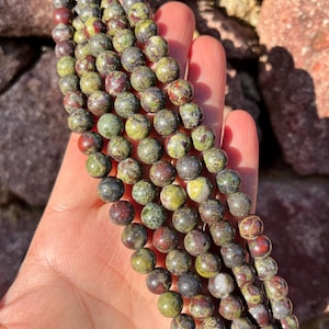 1 Full Strand 15.5&quot; Natural Dragon Blood Jasper Round Beads,Dragon Blood Stone Agater,DIY jewelry making Personalized gift  4/6/8/10mm