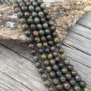 Natural Dragon Blood Jasper Round Beads,Dragon Blood Stone Agater,DIY bracelet necklace Retro gemstones 4/6/8/10mm,1 Full Strand 15.5&quot;