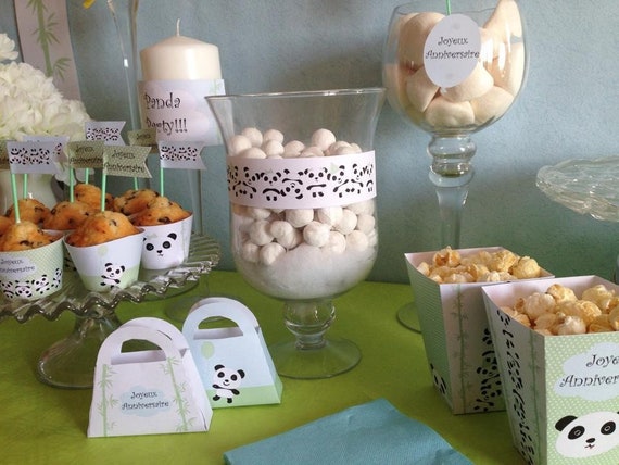 Decoration Anniversaire Panda Birthday Printable Etsy