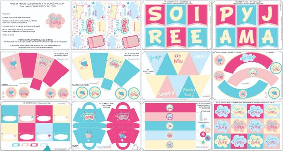 Kit A Imprimer Soiree Pyjama Etsy