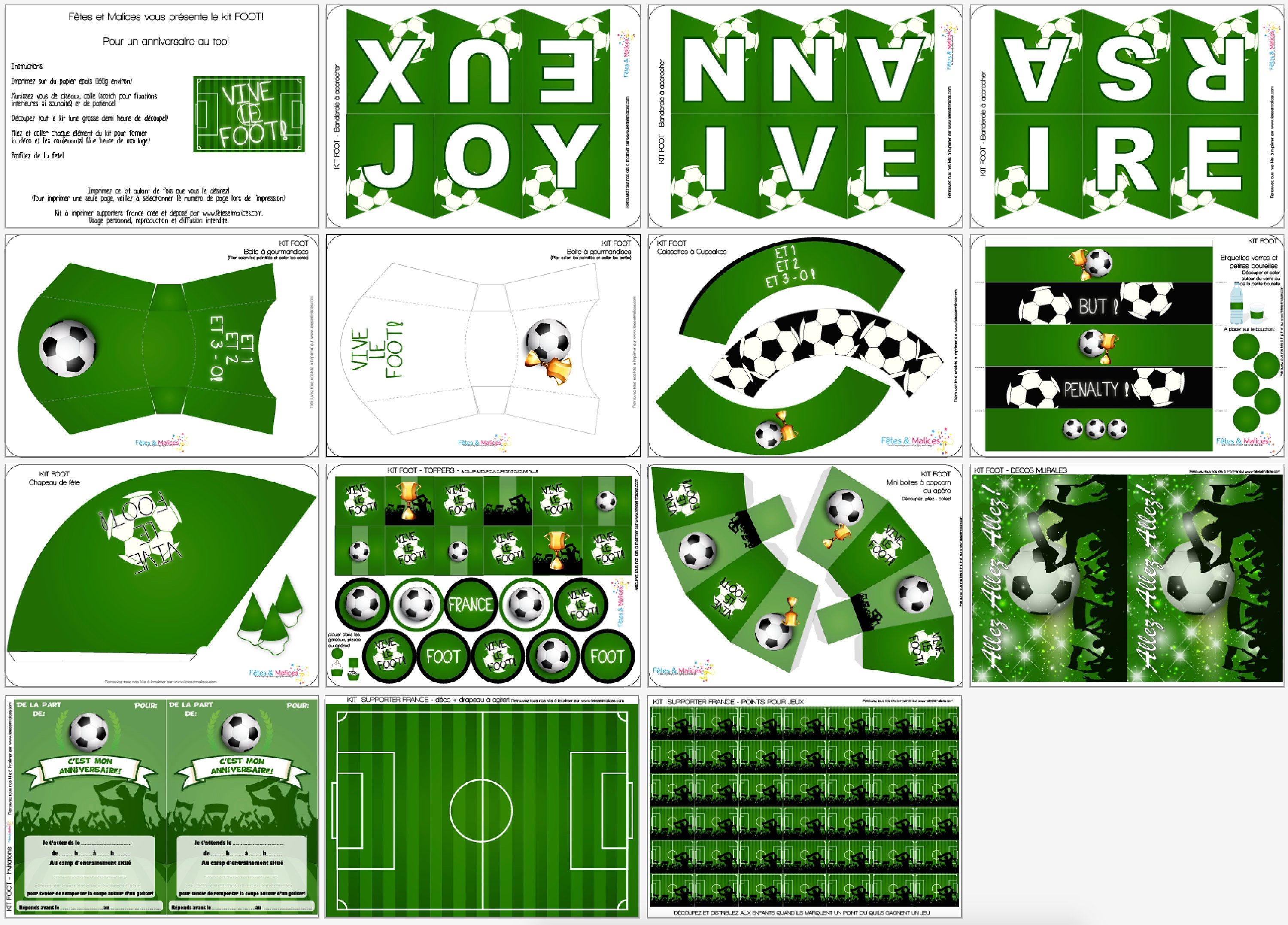 Decoration Anniversaire Football Printable Football Deco Etsy