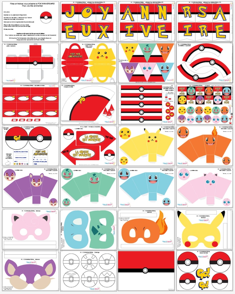 Decoration Anniversaire Pokemon Etsy