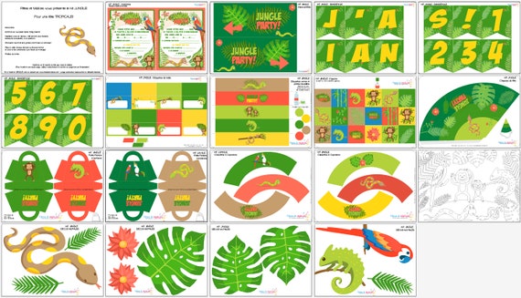 Decoration Anniversaire Jungle Kit A Imprimer Etsy Decoration Anniversaire Jungle Kit A Imprimer Etsy