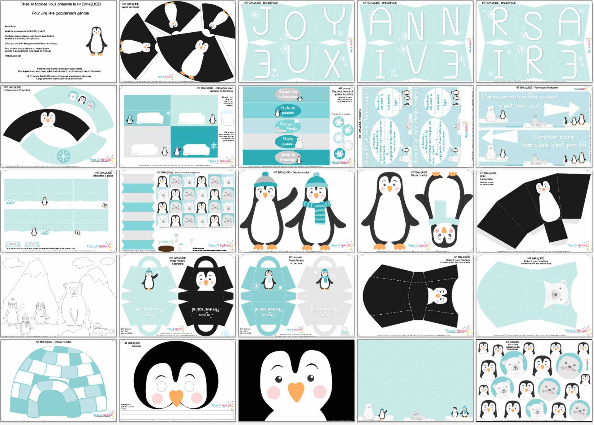 Decoration Anniversaire Pingouins Et Banquise Etsy Singapore