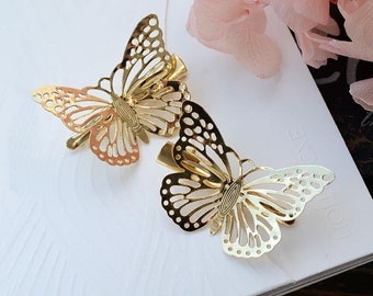 Carved Rhinestone Hair Clip Butterfly Hairpin For Wedding Hair Accessories 