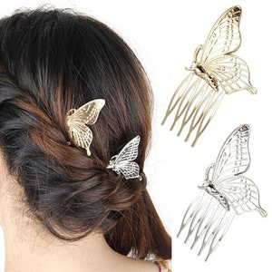 Butterfly Hair Pin Butterflies Hair Comb-vintage Hair - Etsy