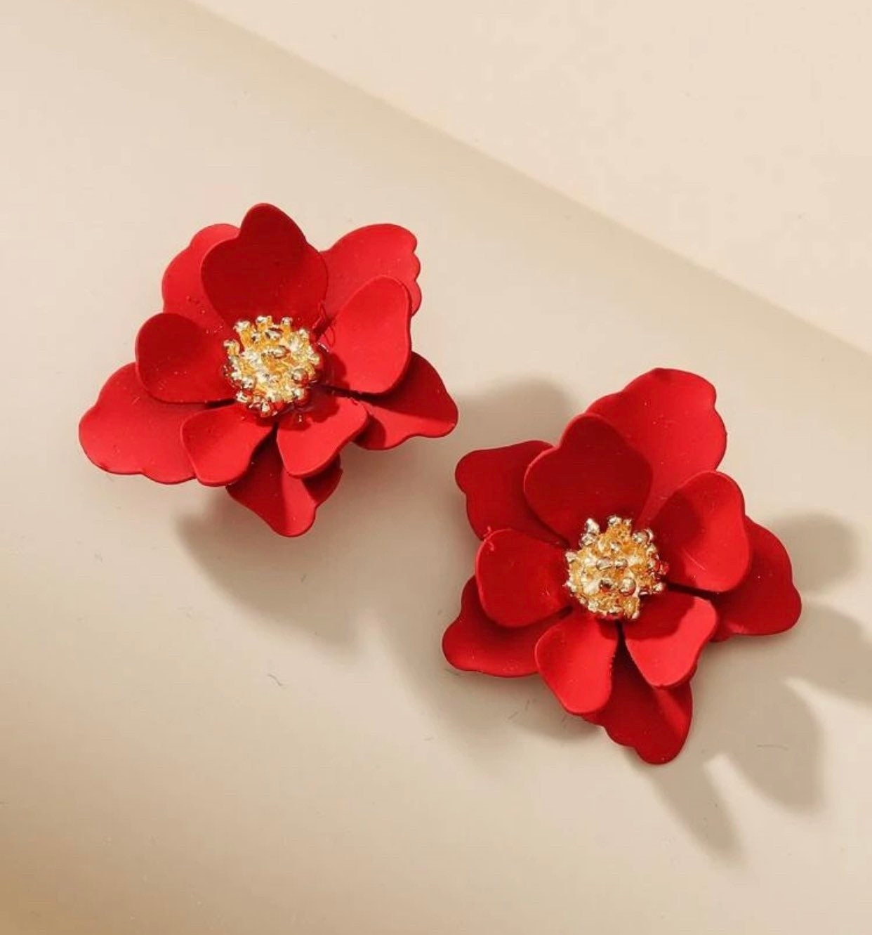 Small Flower Earrings - Russet Orange ⋆ Amanda Blu and Company
