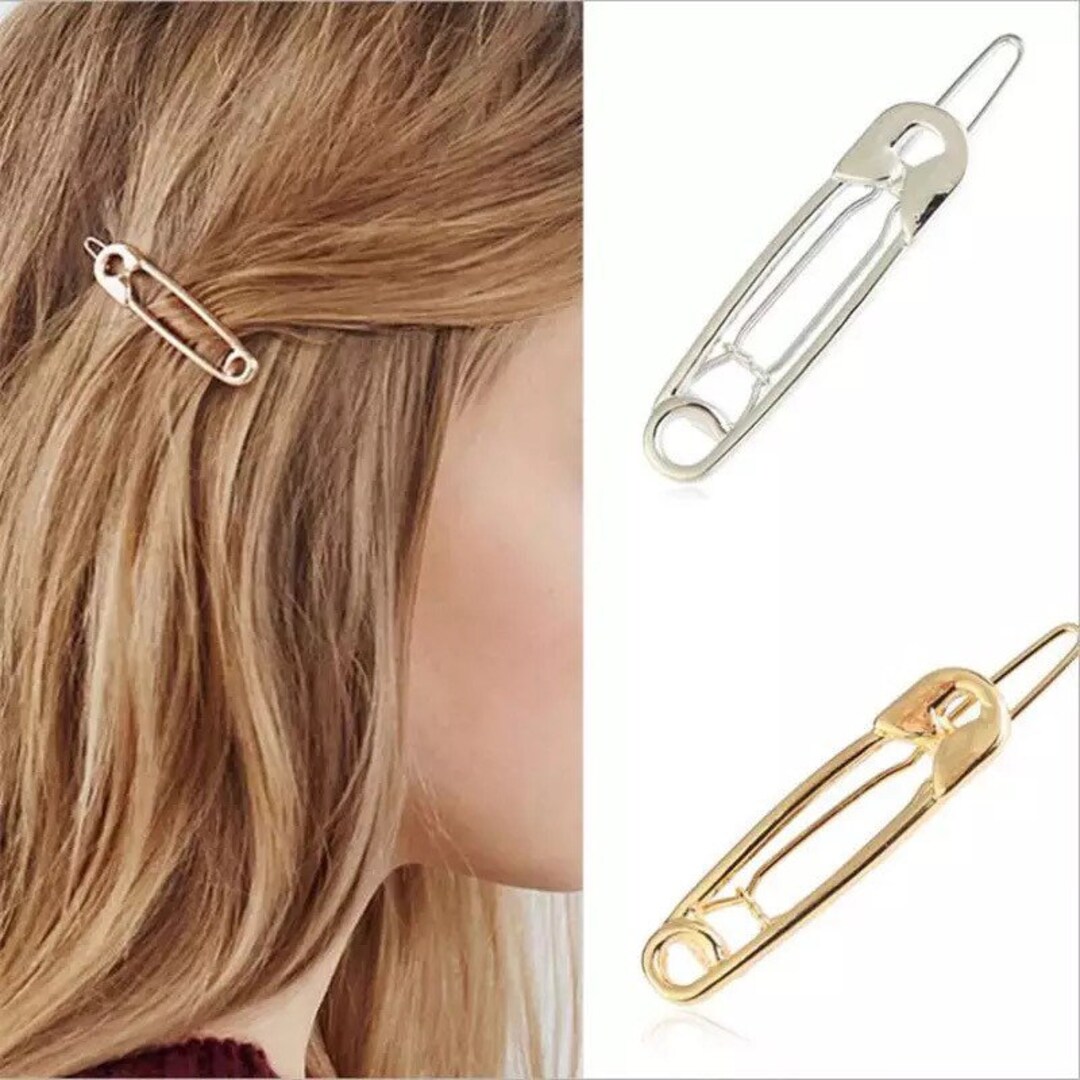 Safety Pin Hair Clip Safety Pins Hair Pin Gold Safety Pin Etsy