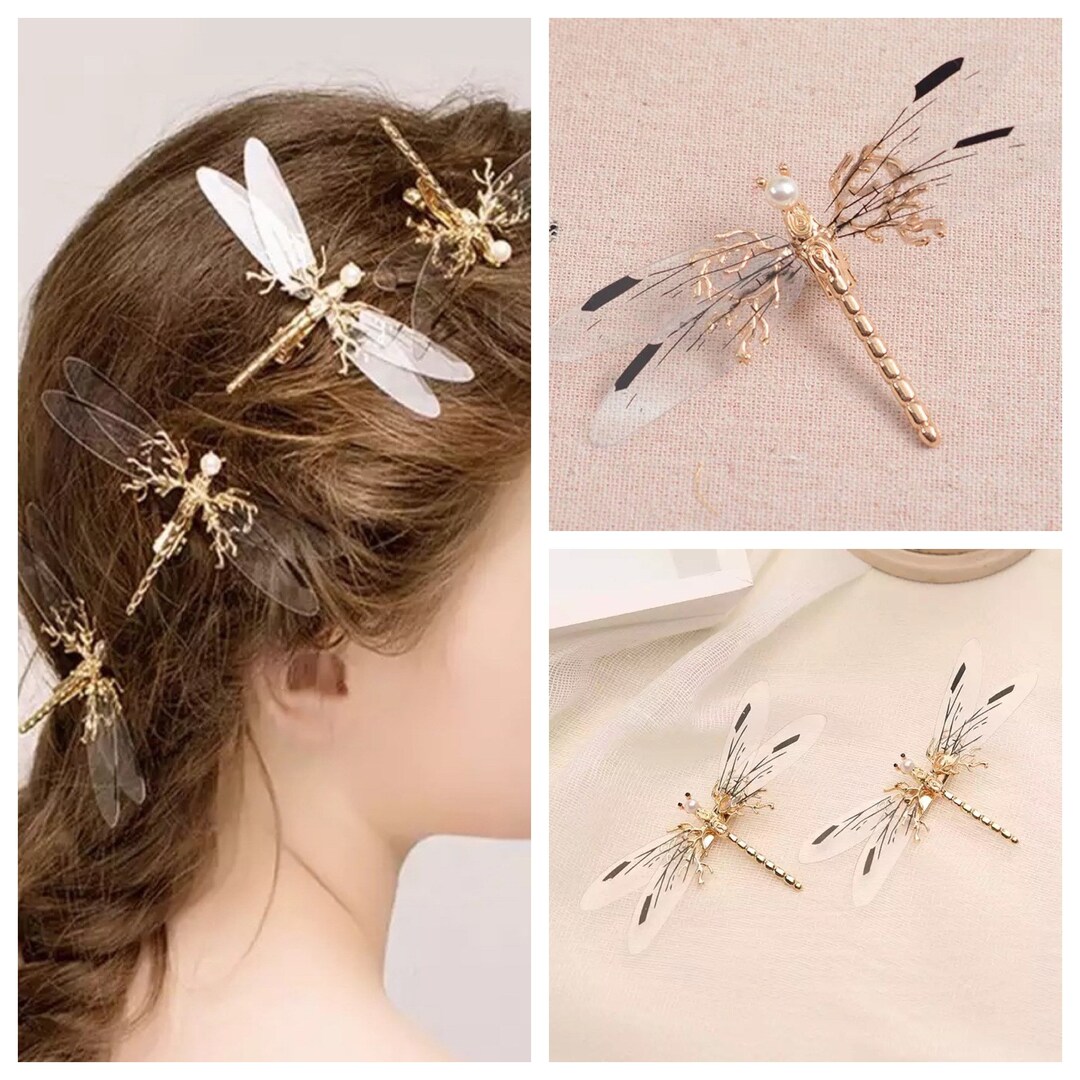 Dragonfly Hair Clip set of 2dragonfly Hair Pinsvintage Etsy