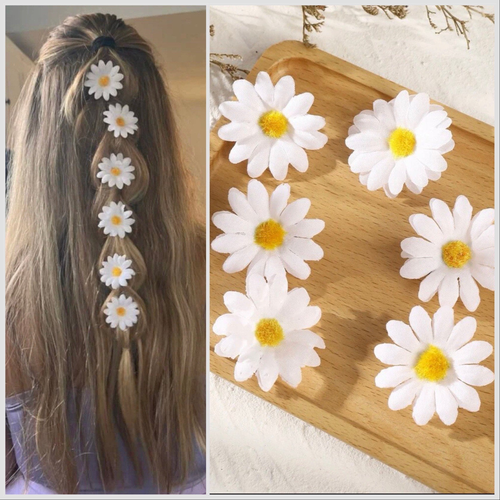 15Pcs Flower Hair Clips,Multi-Colored 1.5 Daisy Flower Hairpins Alligator  Clips for Women Girls Wedding Hair Accessories Beach Vacation Hair Decor