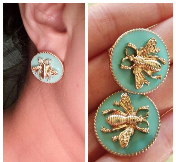 Enamel cheap bee earrings